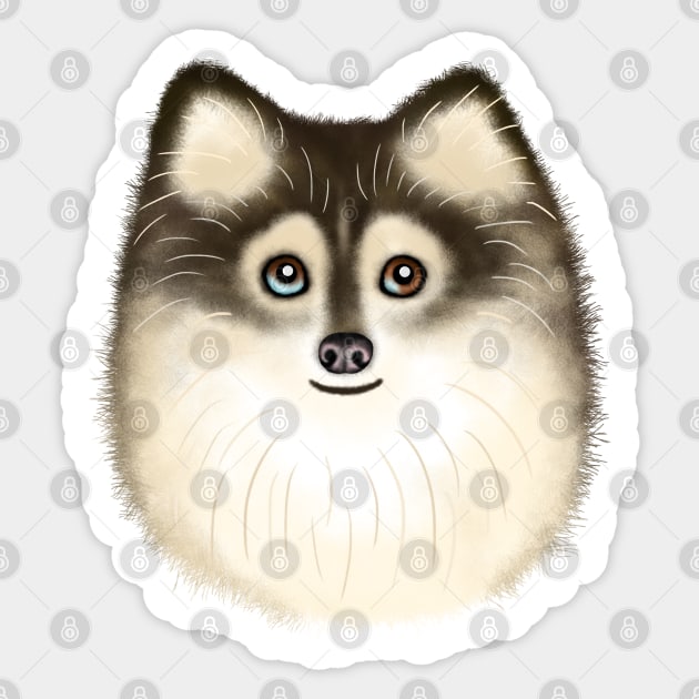 Sable Pomsky Sticker by illucalliart